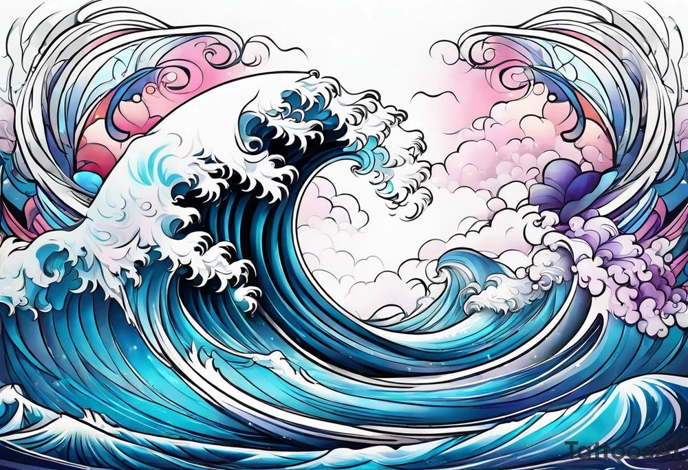 Wave, baby, angel tattoo idea