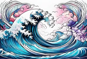 Wave, baby, angel tattoo idea