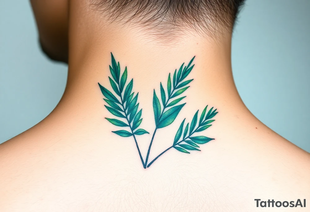 palm leaves neck tattoo tattoo idea