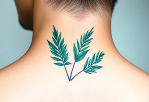 palm leaves neck tattoo tattoo idea