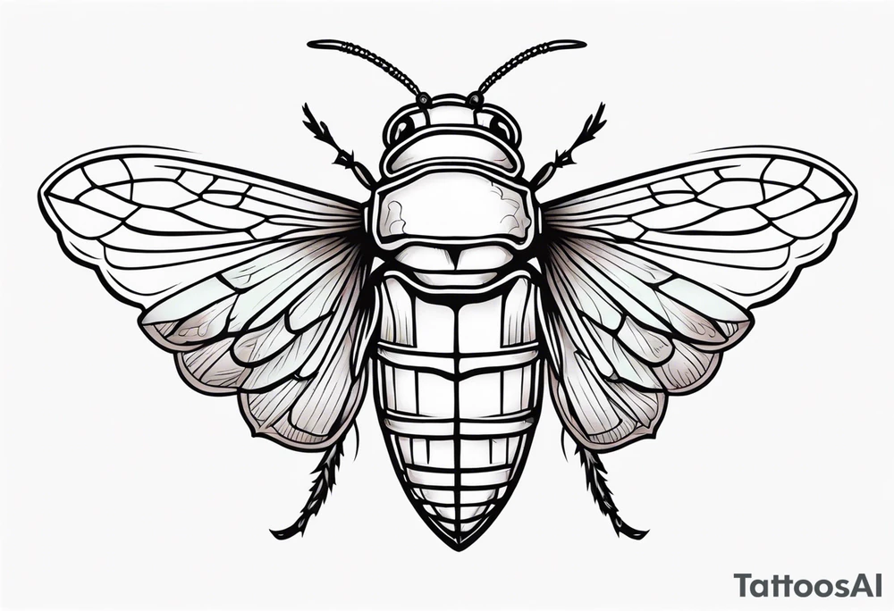 Neo traditional Cicada tattoo idea