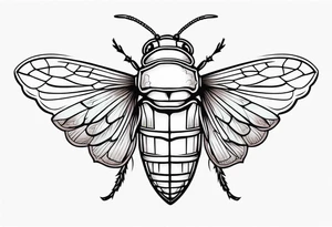 Neo traditional Cicada tattoo idea
