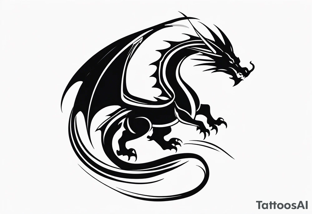 dragon flying tattoo idea