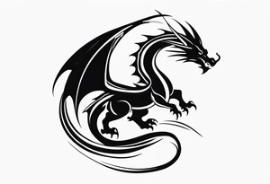dragon flying tattoo idea