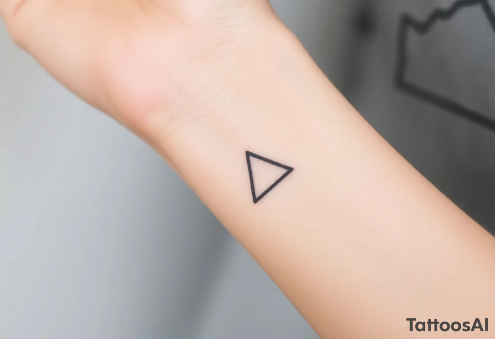 A small tattoo (2x2cm) on my wrist to represent my lesbian identity, but in a subtle way. Fine line. Triangle. tattoo idea