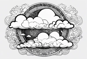 cloud pattern tattoo idea