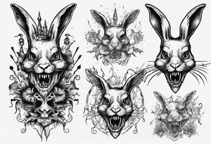 bloody satanic rabbit tattoo idea