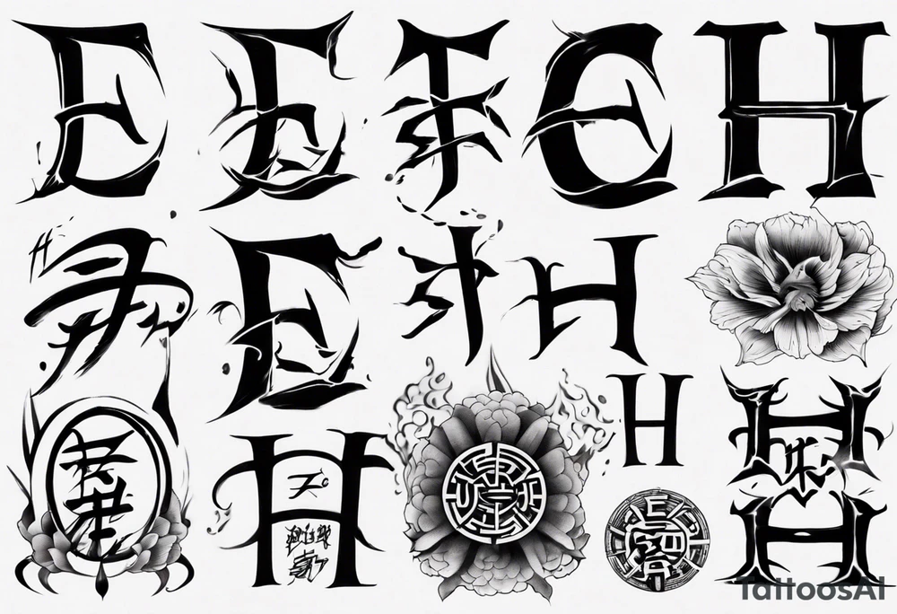 combining the letters E and H tattoo idea