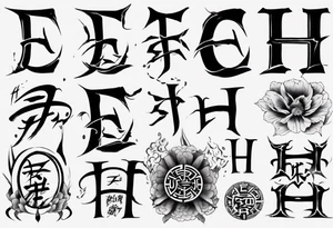 combining the letters E and H tattoo idea