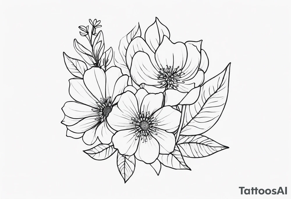 Delicate flowers that symbolise strength, growth and healing tattoo idea