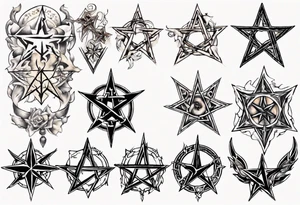 pentangle vertical tattoo idea