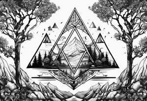 yggdrasil
3 line triangles behind tattoo idea