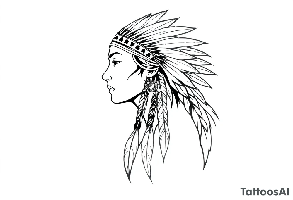 Female Native American tattoo idea