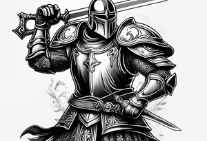 muscular knight tattoo idea