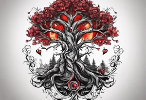 Family tree with mom and dads bloodline tattoo idea