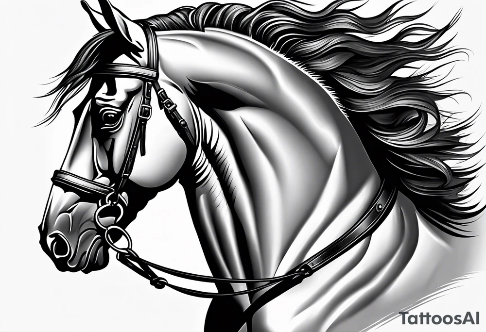 Horse portrait no shading tattoo idea
