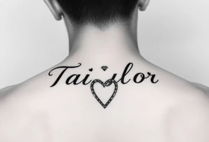 The name Taiylor spelled with the O as a diamond ring with hearts behind the ear tattoo tattoo idea