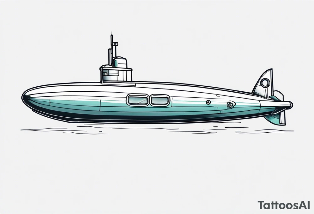 modern submarine surfacing tattoo idea