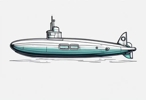 modern submarine surfacing tattoo idea