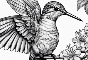 hummingbird with fallen angel tattoo idea