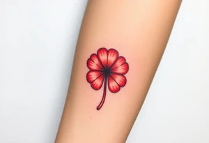 A red five leaf clover tattoo idea