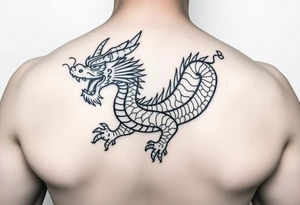 Cute dragon with Chinese style themed tattoo idea
