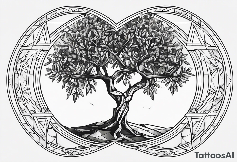 Olive tree 
Geometric heart tattoo idea
