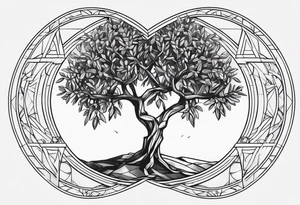 Olive tree 
Geometric heart tattoo idea