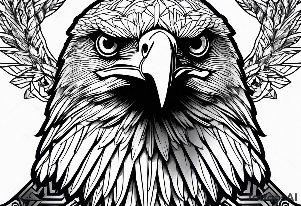 eagle face tattoo idea