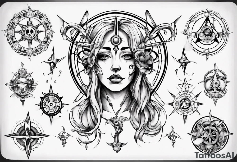Gemini and compas tattoo idea