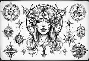 Gemini and compas tattoo idea