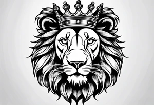 lion wearing a crown tattoo idea