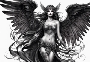 Beautiful angel of death tattoo idea