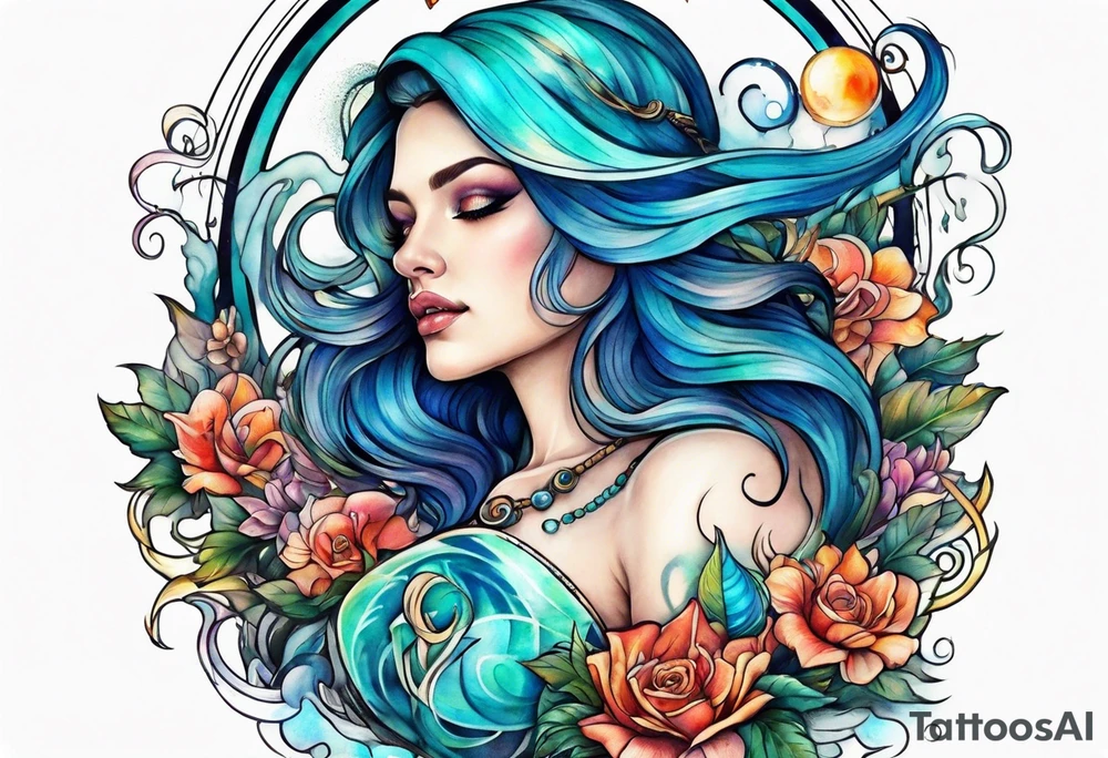 Aquarius and cancer tattoo idea