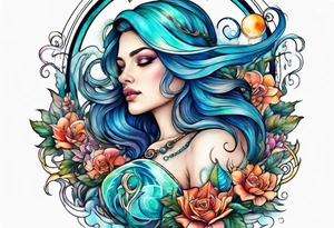 Aquarius and cancer tattoo idea