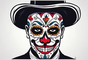 El triste payaso, sugar skull style tattoo idea