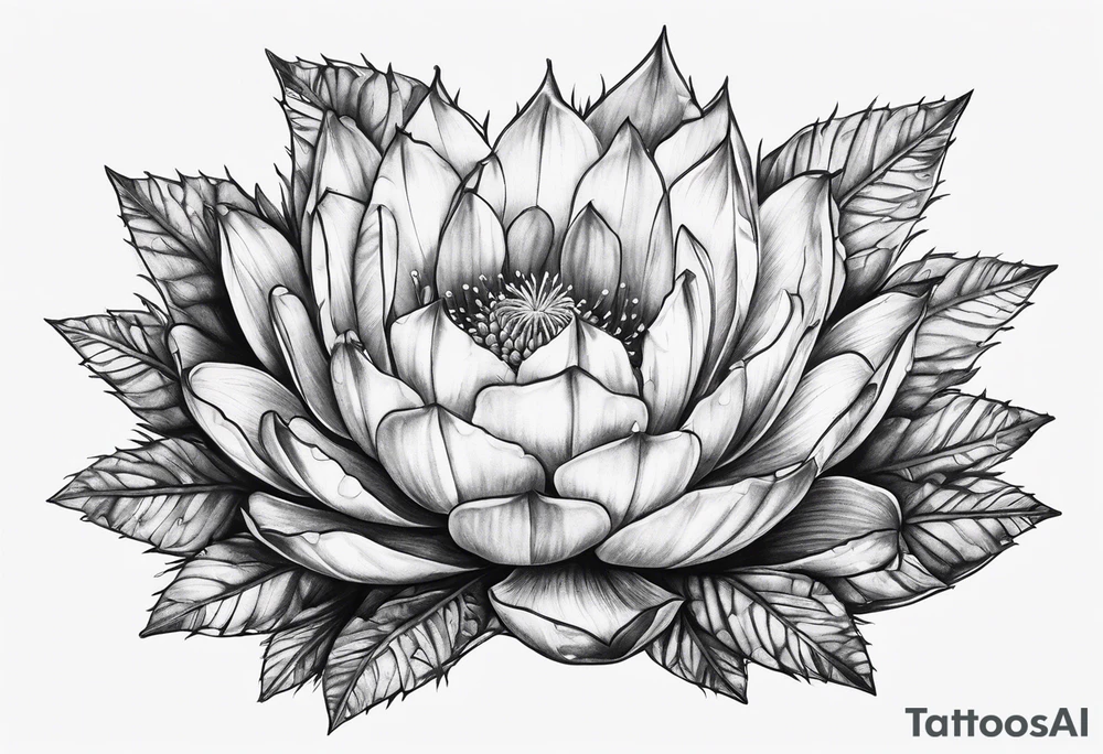 Fênix com cactos tattoo idea
