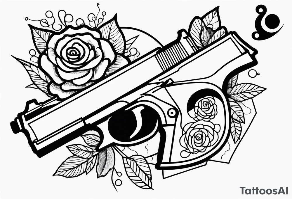 La pistola y corazón. tattoo idea
