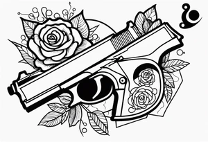 La pistola y corazón. tattoo idea