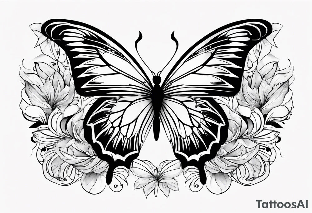 Letter A with butterfly tattoo idea