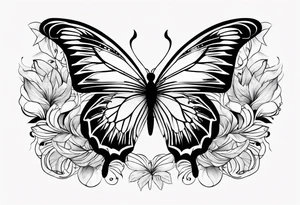 Letter A with butterfly tattoo idea