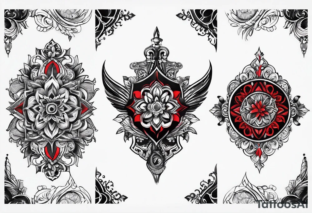 Simple black and red tattoo for men tattoo idea Simple black and red tattoo for men tattoo idea