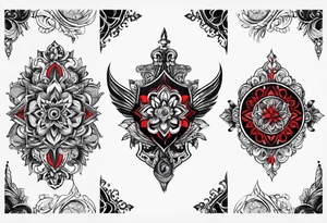 Simple black and red tattoo for men tattoo idea