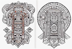 Mayan Symbol Knee tattoo idea