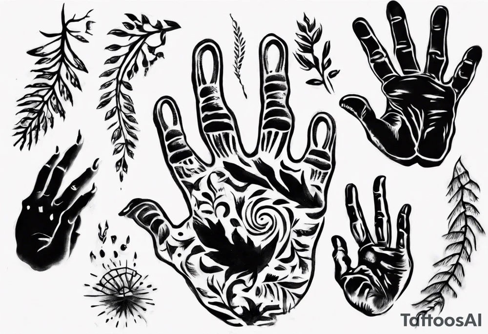 Everything is Quiet Now inside Handprint tattoo idea