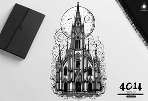 jack skellington on the spire of the Milan cathedral tattoo idea