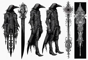 bloodborne 
full arm sleeve
eileen the crow tattoo idea