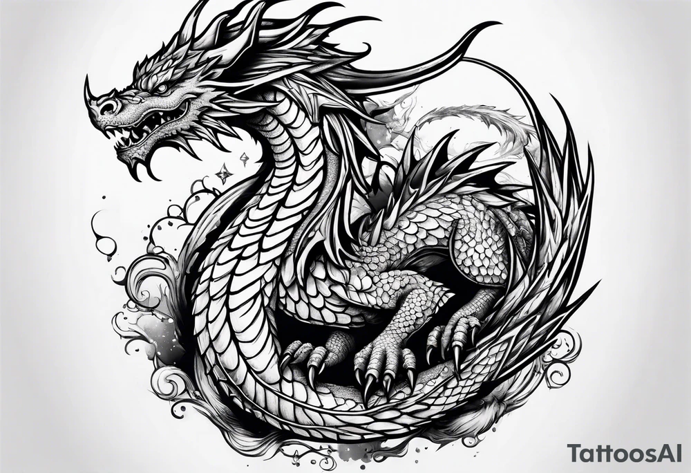 Small Dragon after a war tattoo idea
