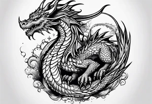Small Dragon after a war tattoo idea