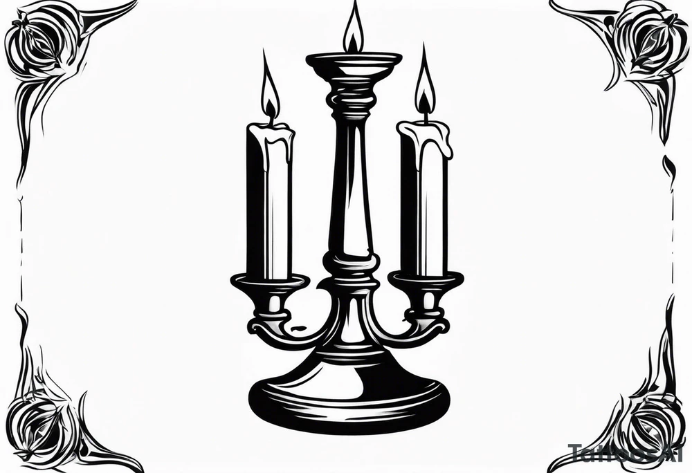 vintage candle holder with a broken candle stick tattoo idea